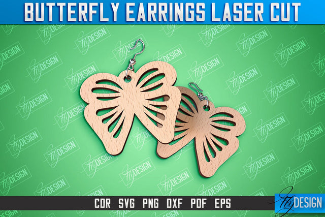 Butterfly Earrings Design | Accessories Laser Cut | Jewelry Design | CNC Files SVG Fly Design 