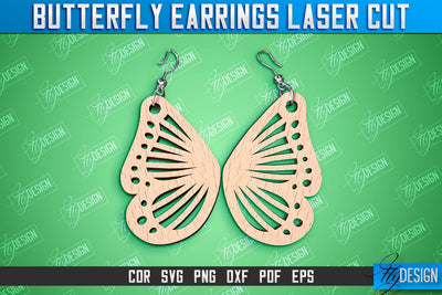Butterfly Earrings Design | Accessories Laser Cut | Jewelry Design | CNC Files SVG Fly Design 