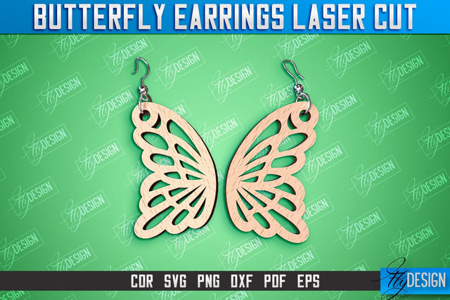 Butterfly Earrings Design | Accessories Laser Cut | Jewelry Design | CNC Files SVG Fly Design 