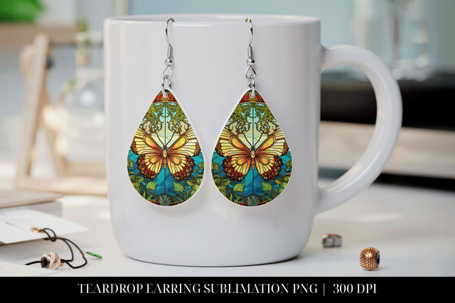 Butterfly Earrings | Printable Teardrop Earring Sublimation Sublimation BijouBay 