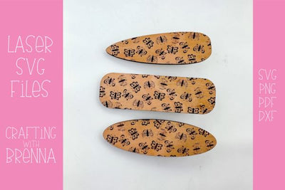 Butterfly Engraved Hair Clip Laser SVG File SVG Crafting With Brenna 