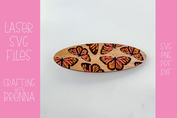 Butterfly Engraved Hair Clips Laser SVG File SVG Crafting With Brenna 