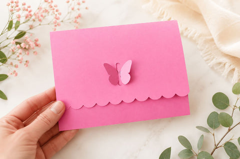 Butterfly Envelope SVG - No Glue Needed Card Template - DIY Stationery Cut File for Cricut SVG DreamingSVG 