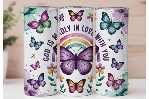 Butterfly Faith 20oz Tumbler Wrap Sublimation PixelChick 