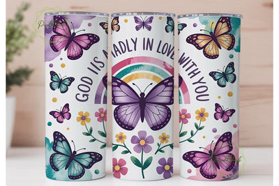 Butterfly Faith 20oz Tumbler Wrap Sublimation PixelChick 