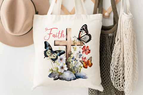 Butterfly Faith Cross Sublimation Design Sublimation Regulrcrative 
