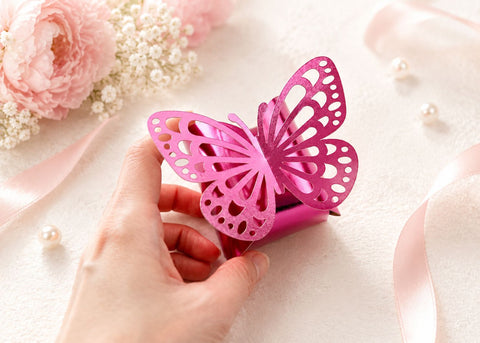 Butterfly Favor Box SVG Bundle - No Glue Twist Gift Box Template for Cricut - Wedding Keepsake Cut File SVG DreamingSVG 