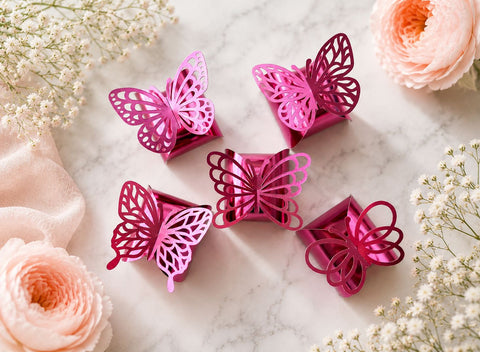 Butterfly Favor Box SVG Bundle - No Glue Twist Gift Box Template for Cricut - Wedding Keepsake Cut File SVG DreamingSVG 