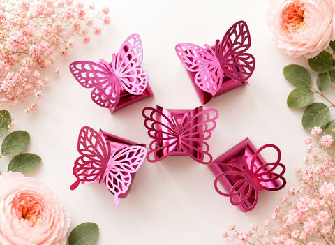 Butterfly Favor Box SVG Bundle - No Glue Twist Gift Box Template for Cricut - Wedding Keepsake Cut File SVG DreamingSVG 