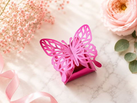 Butterfly Favor Box SVG Bundle - No Glue Twist Gift Box Template for Cricut - Wedding Keepsake Cut File SVG DreamingSVG 