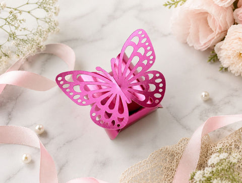 Butterfly Favor Box SVG Bundle - No Glue Twist Gift Box Template for Cricut - Wedding Keepsake Cut File SVG DreamingSVG 