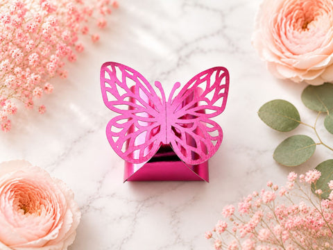 Butterfly Favor Box SVG Bundle - No Glue Twist Gift Box Template for Cricut - Wedding Keepsake Cut File SVG DreamingSVG 