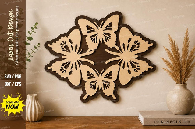 Butterfly Floral Decor laser Cut svg Cutting file SVG Regulrcrative 