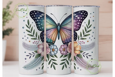 Butterfly Floral Faith 20oz Tumbler Sublimation PixelChick 