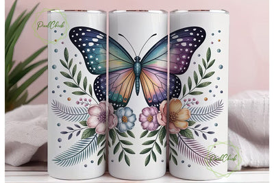 Butterfly Floral Faith 20oz Tumbler Sublimation PixelChick 