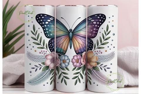 Butterfly Floral Faith 20oz Tumbler Sublimation PixelChick 