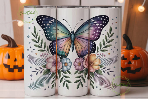 Butterfly Floral Faith 20oz Tumbler Sublimation PixelChick 
