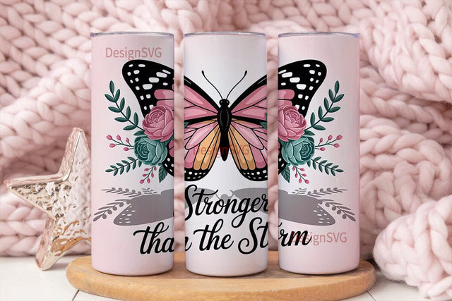 Butterfly Floral Inspirational 20oz Sublimation DesignSVG 