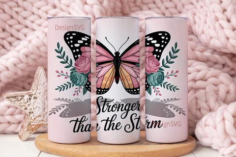 Butterfly Floral Inspirational 20oz Sublimation DesignSVG 