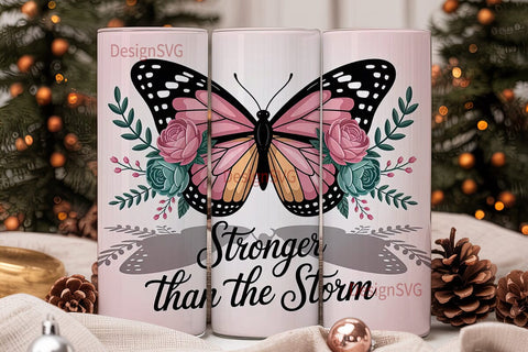 Butterfly Floral Inspirational 20oz Sublimation DesignSVG 