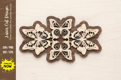 Butterfly Floral Mandala laser cut svg File SVG Regulrcrative 