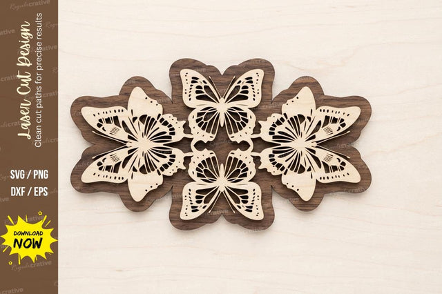 Butterfly Floral Mandala laser cut svg File SVG Regulrcrative 