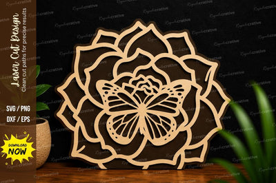 Butterfly Floral Mandala SVG Laser Cut Svg Design SVG Regulrcrative 