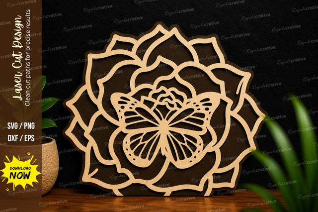 Butterfly Floral Mandala SVG Laser Cut Svg Design SVG Regulrcrative 