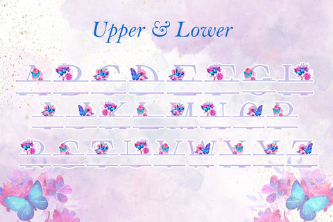 Butterfly Floral Monogram Font Dm Letter Studio 