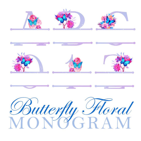 Butterfly Floral Monogram Font Dm Letter Studio 