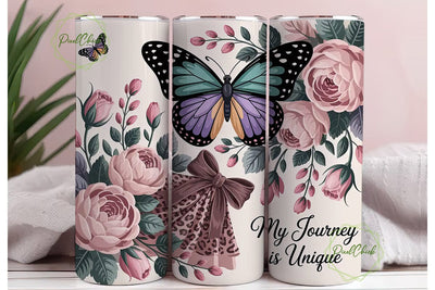 Butterfly Floral Tumbler Wrap Sublimation PixelChick 