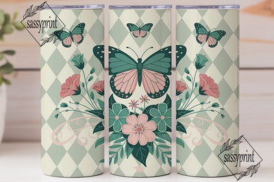 Butterfly Floral Tumbler Wrap Sublimation sassyprint 