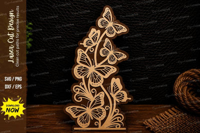 Butterfly Floral Vine Laser Cut SVG Design SVG Regulrcrative 