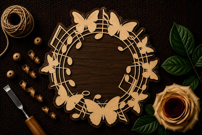Butterfly Floral Wreath Frame Laser Cut SVG File SVG Regulrcrative 