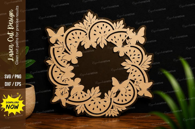 Butterfly Floral Wreath Laser Cut SVG SVG Regulrcrative 