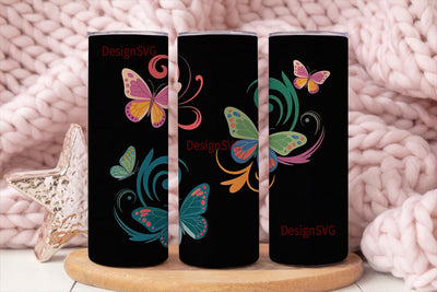 Butterfly Flourish 20oz Tumbler Wrap Sublimation DesignSVG 