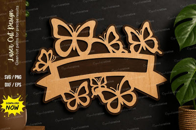 Butterfly Flower Silhouette laser cut svg File SVG Regulrcrative 