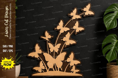 Butterfly Flower Silhouette laser cut svg File SVG Regulrcrative 