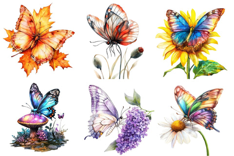 Butterfly Flowers Sublimation Clipart Sublimation PaperPrintSVG 