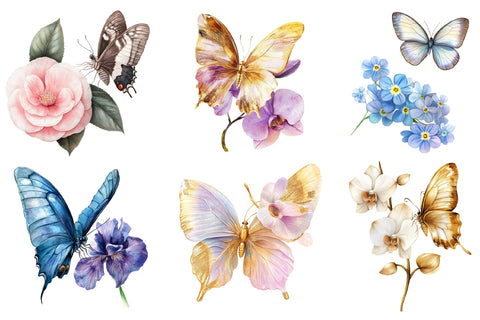 Butterfly Flowers Sublimation Clipart Sublimation PaperPrintSVG 