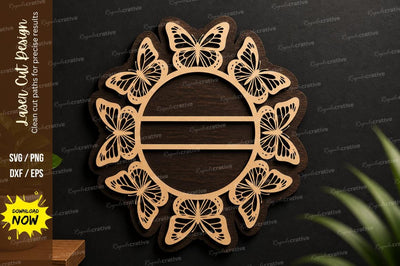 Butterfly Frame Laser Cut File SVG Regulrcrative 