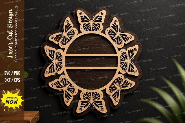 Butterfly Frame Laser Cut File SVG Regulrcrative 