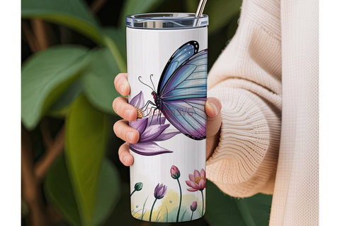 Butterfly Garden 20oz Tumbler Wrap Sublimation DesignSVG 