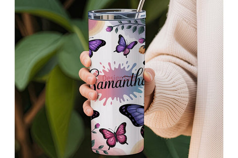 Butterfly Garden 20oz Tumbler Wrap Sublimation DesignSVG 