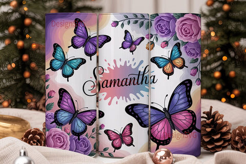 Butterfly Garden 20oz Tumbler Wrap Sublimation DesignSVG 