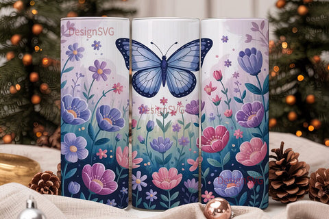 Butterfly Garden 20oz Tumbler Wrap Sublimation DesignSVG 