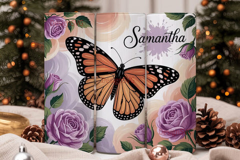 Butterfly Garden 20oz Tumbler Wrap Sublimation DesignSVG 