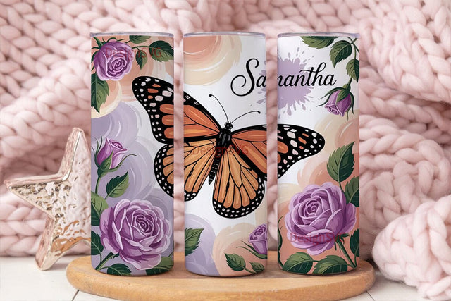 Butterfly Garden 20oz Tumbler Wrap Sublimation DesignSVG 