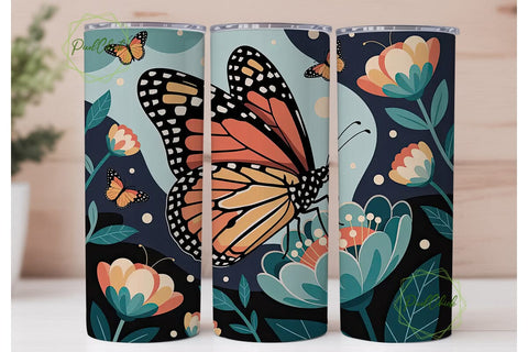Butterfly Garden 20oz Tumbler Wrap Sublimation PixelChick 