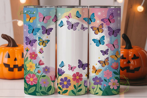 Butterfly Garden 20oz Tumbler Wrap Sublimation PixelChick 
